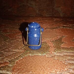 Vintage Doll House Miniature Milk Can Metal 1 1/4" Tall Handle Down